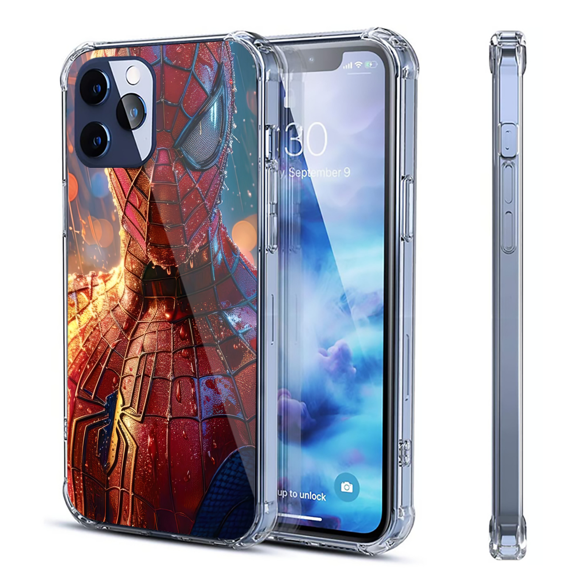 （画像用） Spider Man スパイダーマン 【iPhone 12シリーズ対応】透明スマホケース（クリアソフトケース）